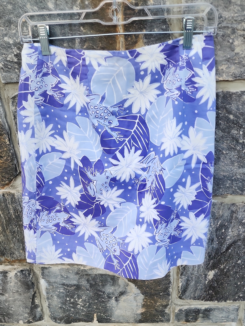 Vintage Lilly Pulitzer Purple Tropical Frog Print Skirt sz 6